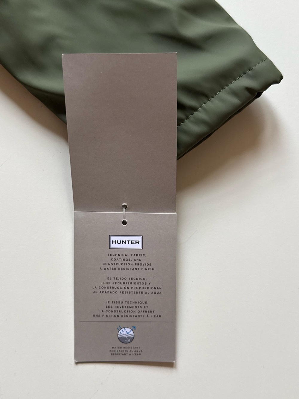 Hunter Boys Plush Lined Olive Hooded Rain Jacket - Size 3T - Picture 15 of 16